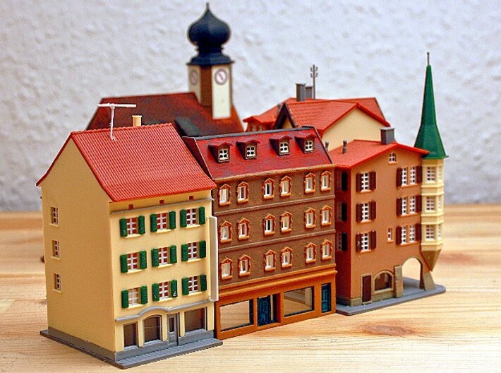 Stadthaus 1 - 1:220 (Z scale) 3d printed Halbrelief - Viessmannmodelle nicht enthalten