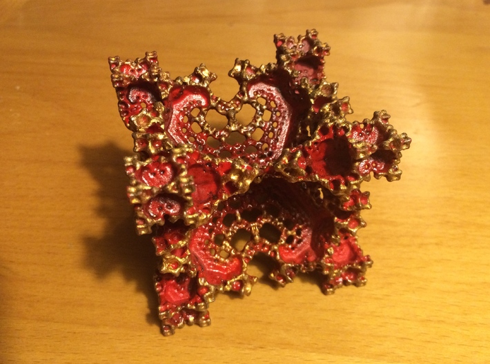 Red Fractal Flake 3d printed Manually painted model