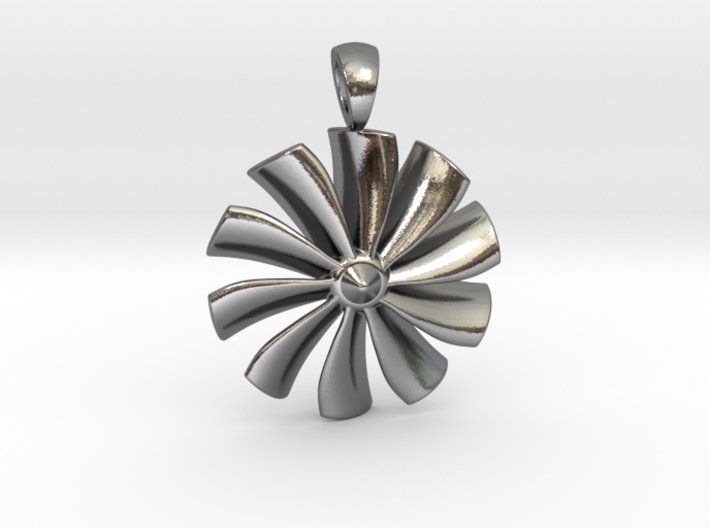 Turbine pendant (cm 2,6) 3d printed