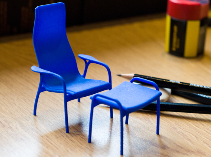 Lamino Style Chair &amp; Stool 1/12 Scale 3d printed
