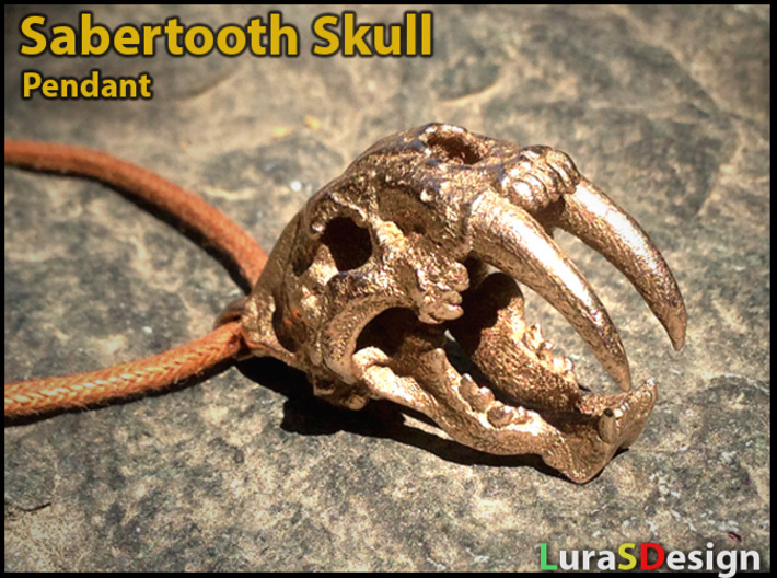 Skull of a saber-toothed Cat 3d printed Stainless Steel