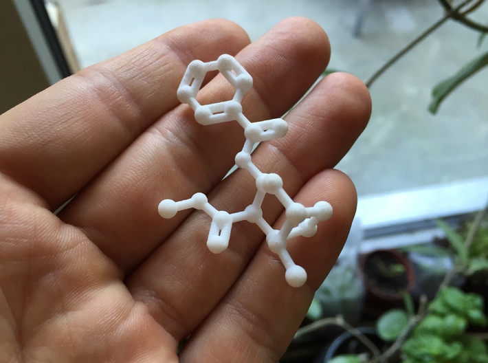Cocaine Molecule Necklace Keychain 3d printed Cocaine molecule necklace.
