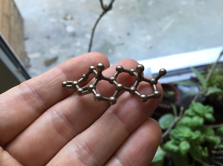 Testosterone (male sex hormone) Keychain Necklace  3d printed Testosterone (male sex hormone) Molecule Keychain / Necklace.