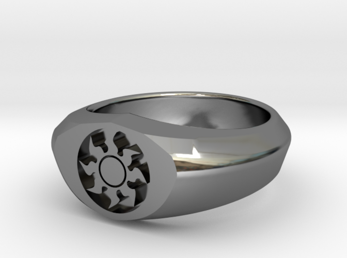 MTG Plains Mana Ring (Size 8 1/2) 3d printed