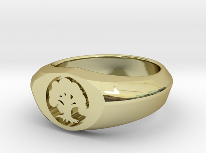 MTG Forest Mana Ring (Size 8 1/2) 3d printed