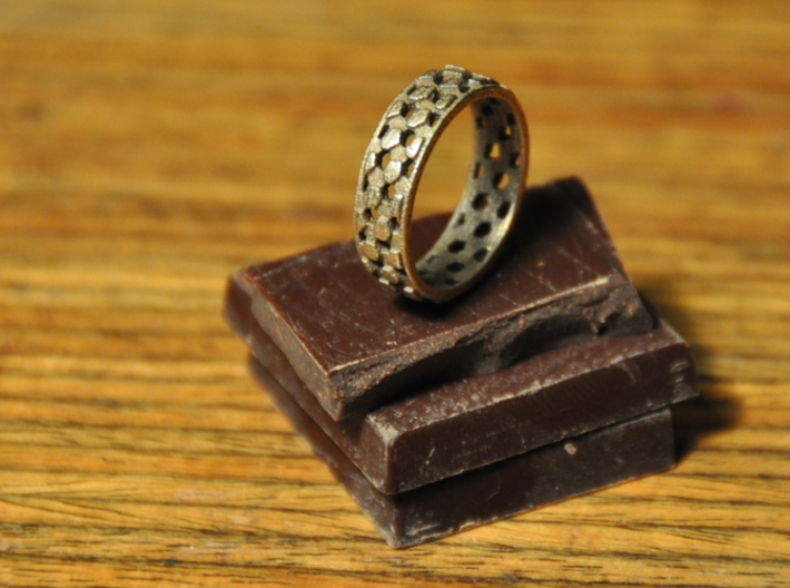 Thin parquet deformation ring (57mm) 3d printed Chocolate not included (unfortunately!)