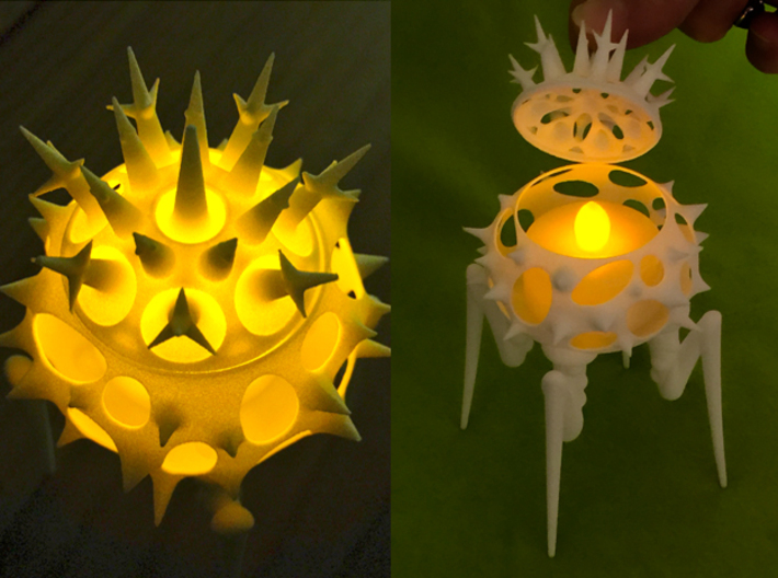 Biomorphic Object #15- Lantern 3d printed Here are two more views of the piece with a LED candle inside it.