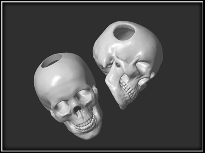 Human Skull Bead - double pack 3d printed 