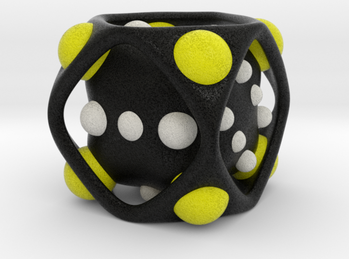 Dice No.2-c Yellow S (balanced) (2.4cm/0.94in) 3d printed