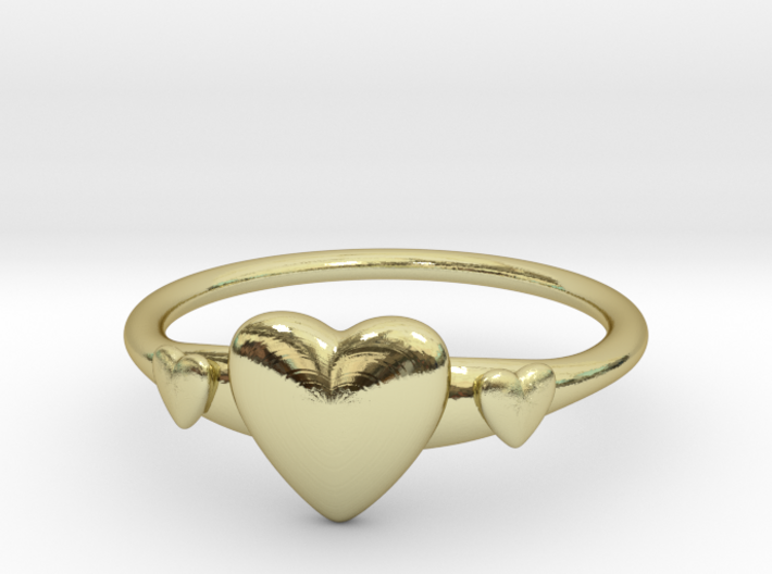 Ring with Hearts, thin backside 3d printed