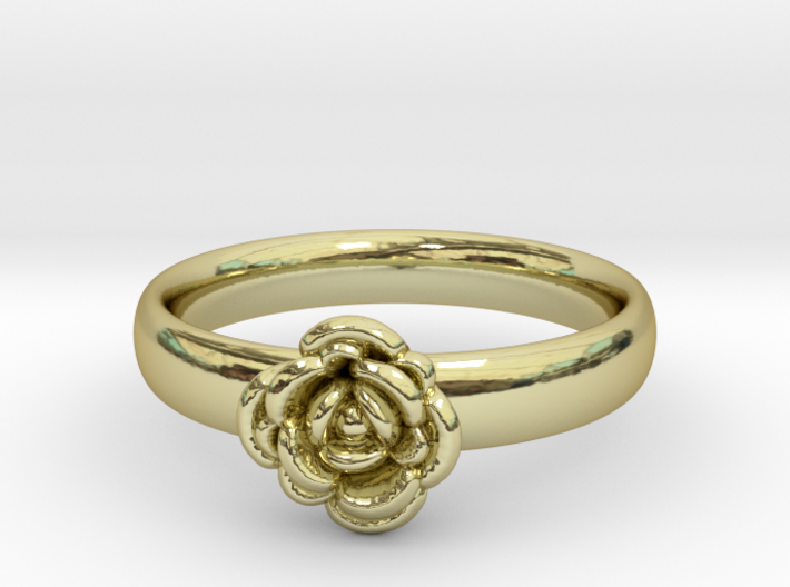 Ring with a rose 3d printed