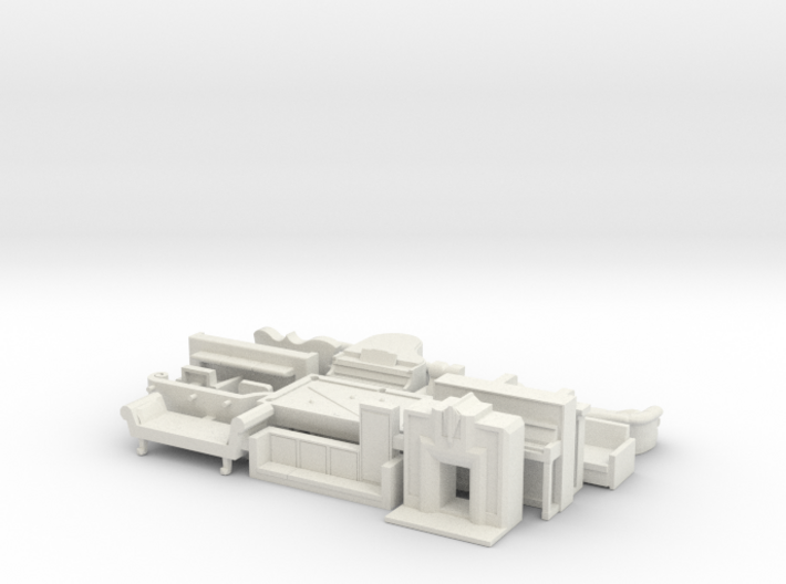 HO Scale Living Room Stuff Big Collection 3d printed 