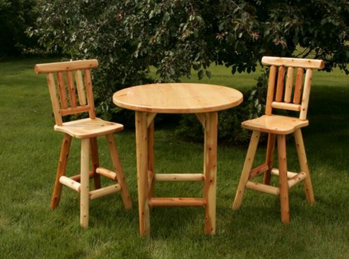 HO Scale Rustic Chairs, Tables and Bar Stools 3d printed These models are inspired by these, but not an exact copy