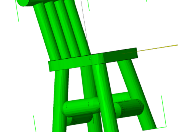 HO Scale Rustic Chairs, Tables and Bar Stools 3d printed Short Chair