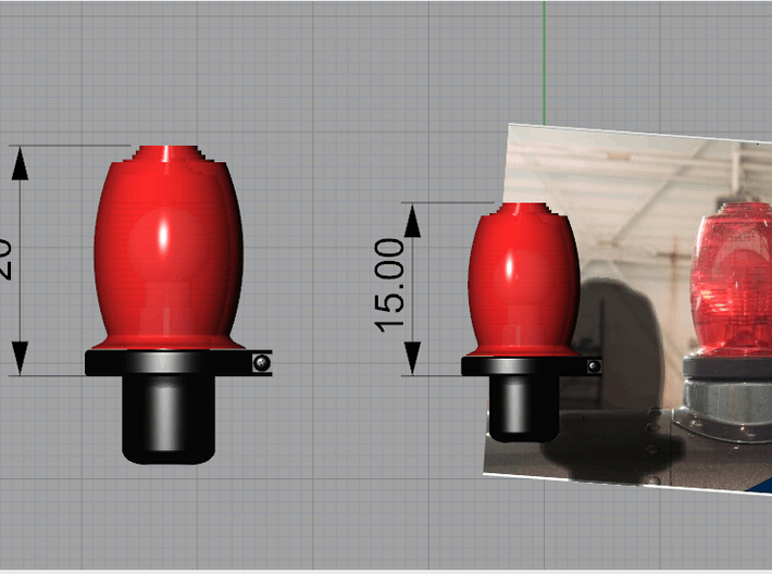 11*15mm Helicopter Scale Strobe Light  3d printed 