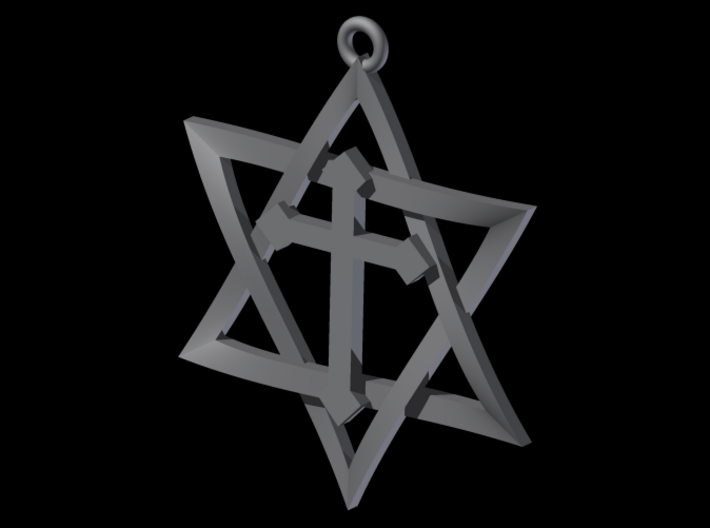 Star Of David With Cross 3D Weave 3d printed