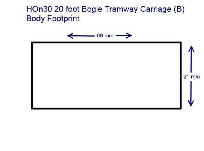 HOn30 20 foot Bogie Tramway Carriage (A) 3d printed 