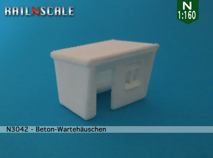 Beton-Wartehäuschen (N 1:160) 3d printed 