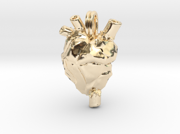 Anatomical Heart Jewelry Necklace 3d printed