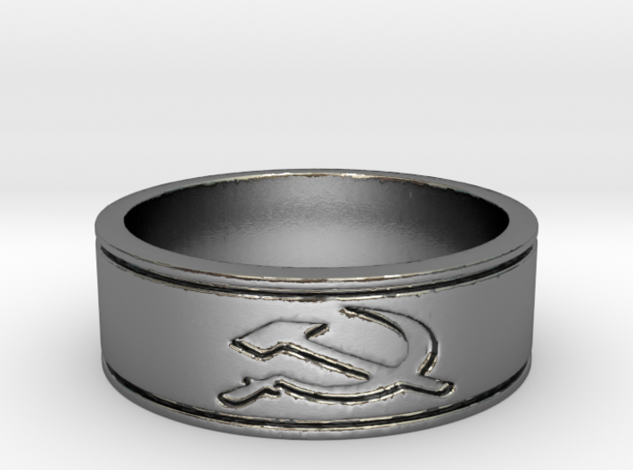 russian Hammer &amp; Sickle Ring Size 8.25 3d printed