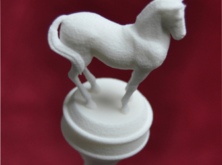 Hairstick with Horse (large size) 3d printed Detail