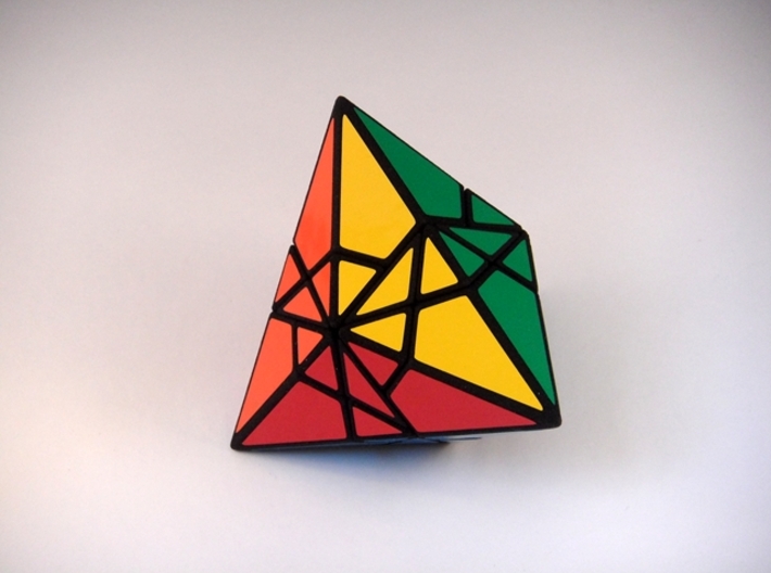 Fractured Tetrahedron Puzzle 3d printed Solved