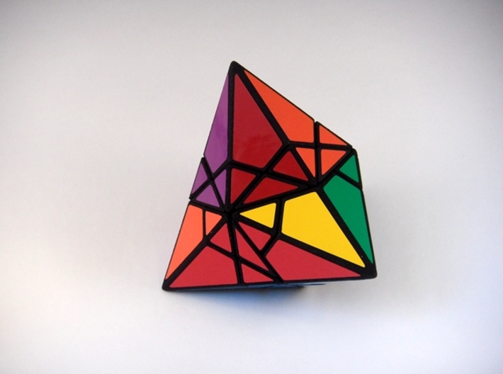 Fractured Tetrahedron Puzzle 3d printed One Turn