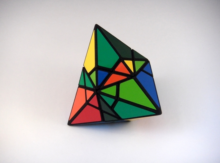 Fractured Tetrahedron Puzzle 3d printed Partial Scramble