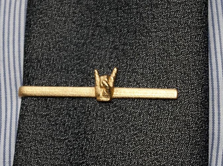 Horns Up Tie Clip 3d printed