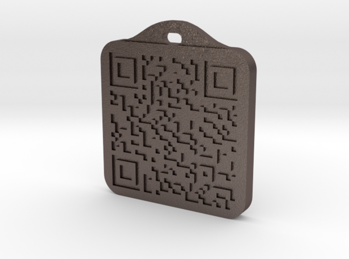 Keychain with Your Own Bitcoin QR code 3d printed 