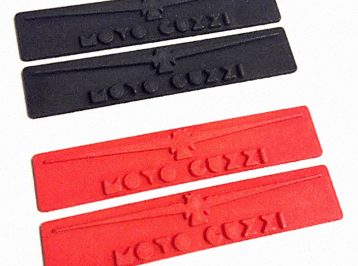 Gambalunga Badges - Both (no steel) 3d printed Gambalunga badges in black and red.