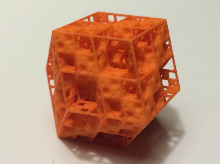 Koch Rhombododecahedron 3d printed Orange Strong &amp; Flexible Polished