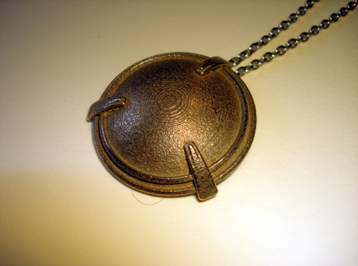 Shield Necklace Pendant 3d printed Photo of an actual pendant. Chain not included.