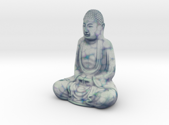 Textured Buddha: blue green marble. 3d printed