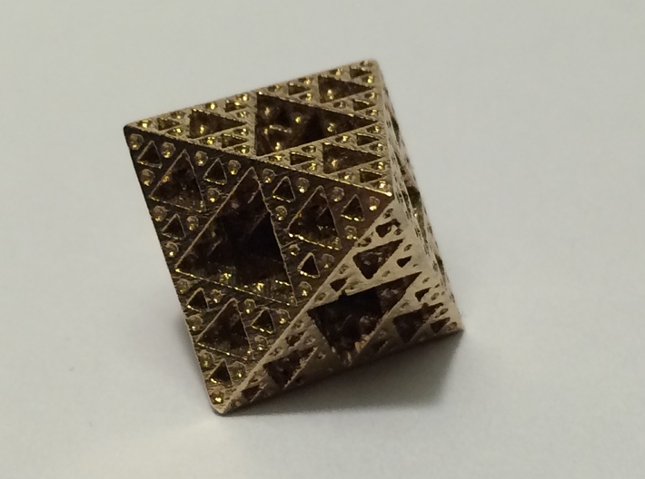 Sierpinski Octahedron Small 3d printed Natural bronze