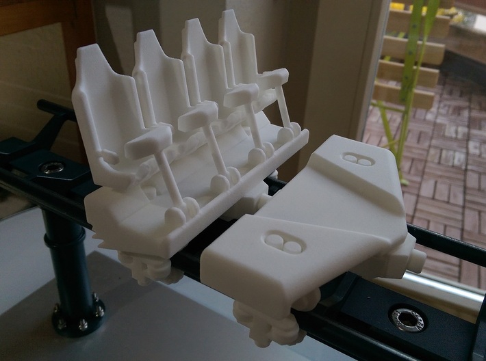 Roller coaster train seats v2 3d printed 