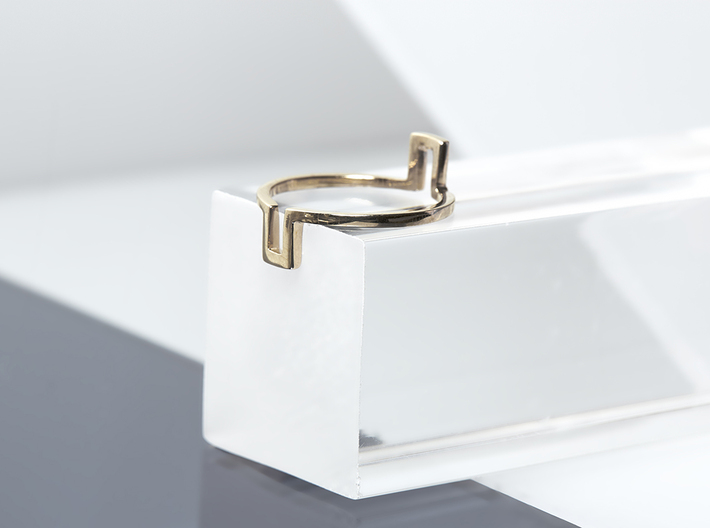 Rectangle Illusion Ring 3d printed