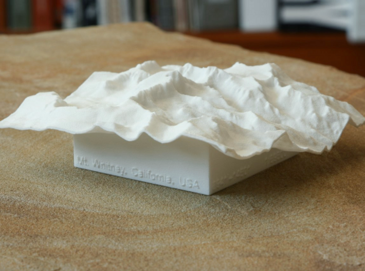 4'' Mt. Whitney Terrain Model, California, USA 3d printed Photo of actual model, seen from Southeast