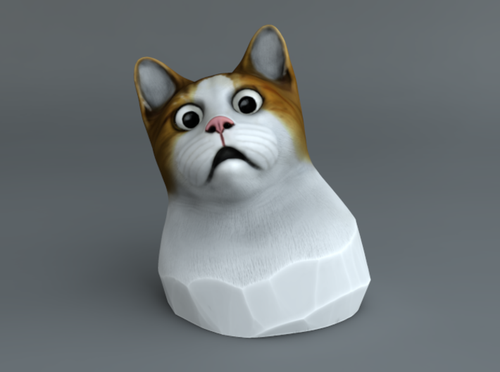 Cat Gasp Painted 3d printed