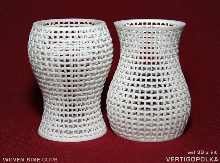 Woven Sine Cups 3d printed