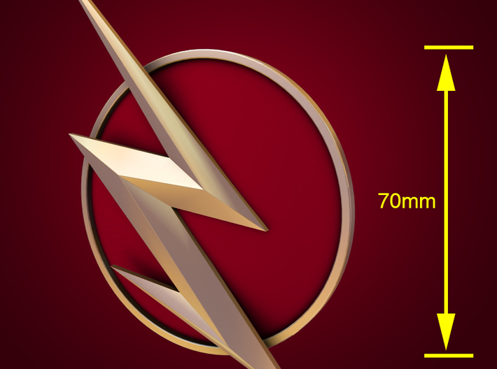 The Flash - Right Ear Bolt (TV Flash) -70mm 3d printed