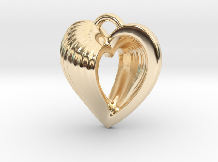 Heart Shell Pendant 3d printed
