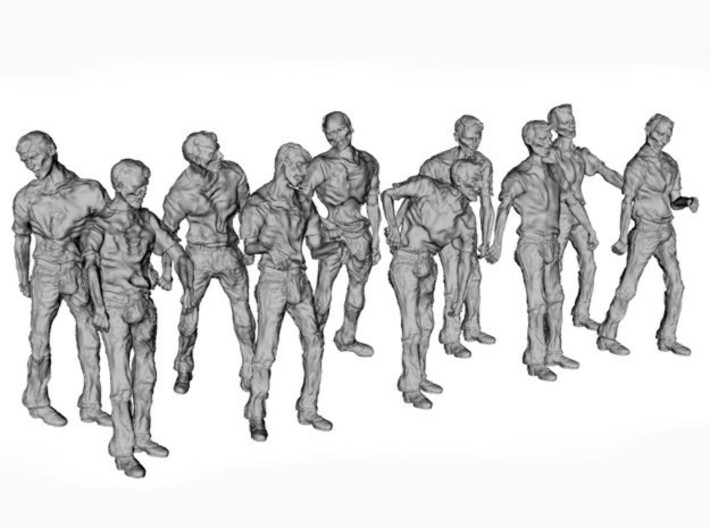 1-160 Male Zombie Set 3d printed 