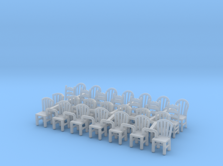 HO Scale Assorted Chairs 3d printed