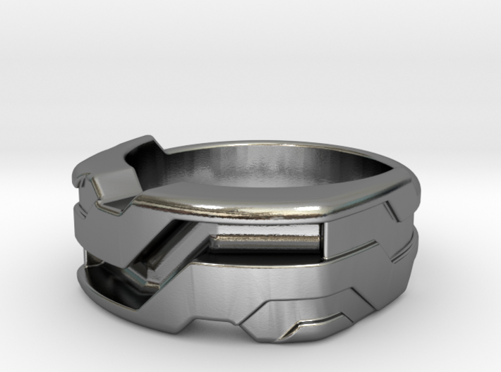 US9.5 Ring XXI: Tritium (Silver) 3d printed 
