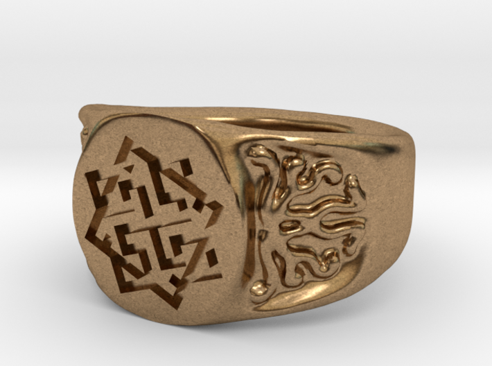 Slavic Swastika Charm Ring 3d printed