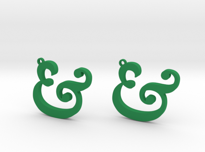 Ampersand Earrings (Caslon Pro Italic) 3d printed 