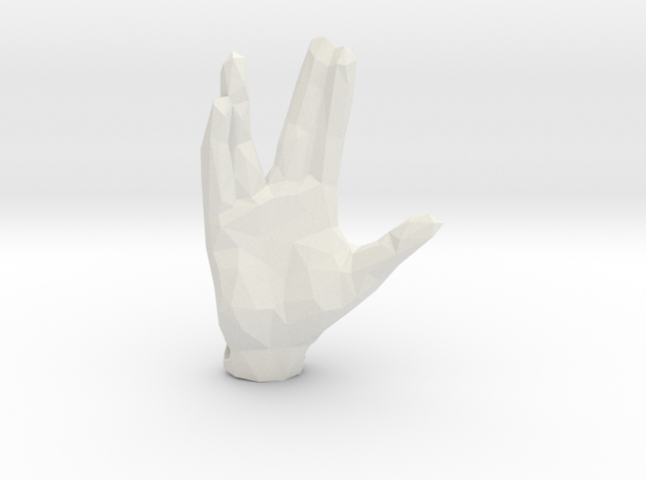 Faceted Spock Hand Keychain - Vulcan salute 3d printed