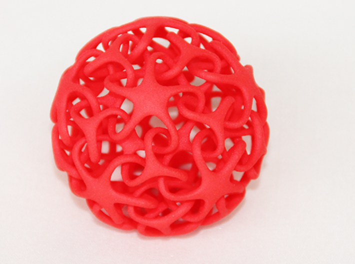 Knotted Star Ball 3d printed Red Strong & Flexible Polished