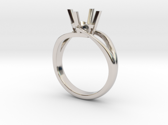 Solitaire Engagement Ring w/Split Band 3d printed